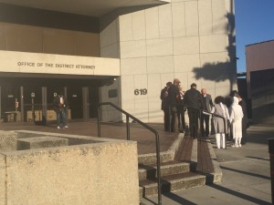 prayer for justice in front the D.A.'s office jan 13 