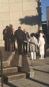 Morgan & Supporters 8am Pray-In outside DA's Office.